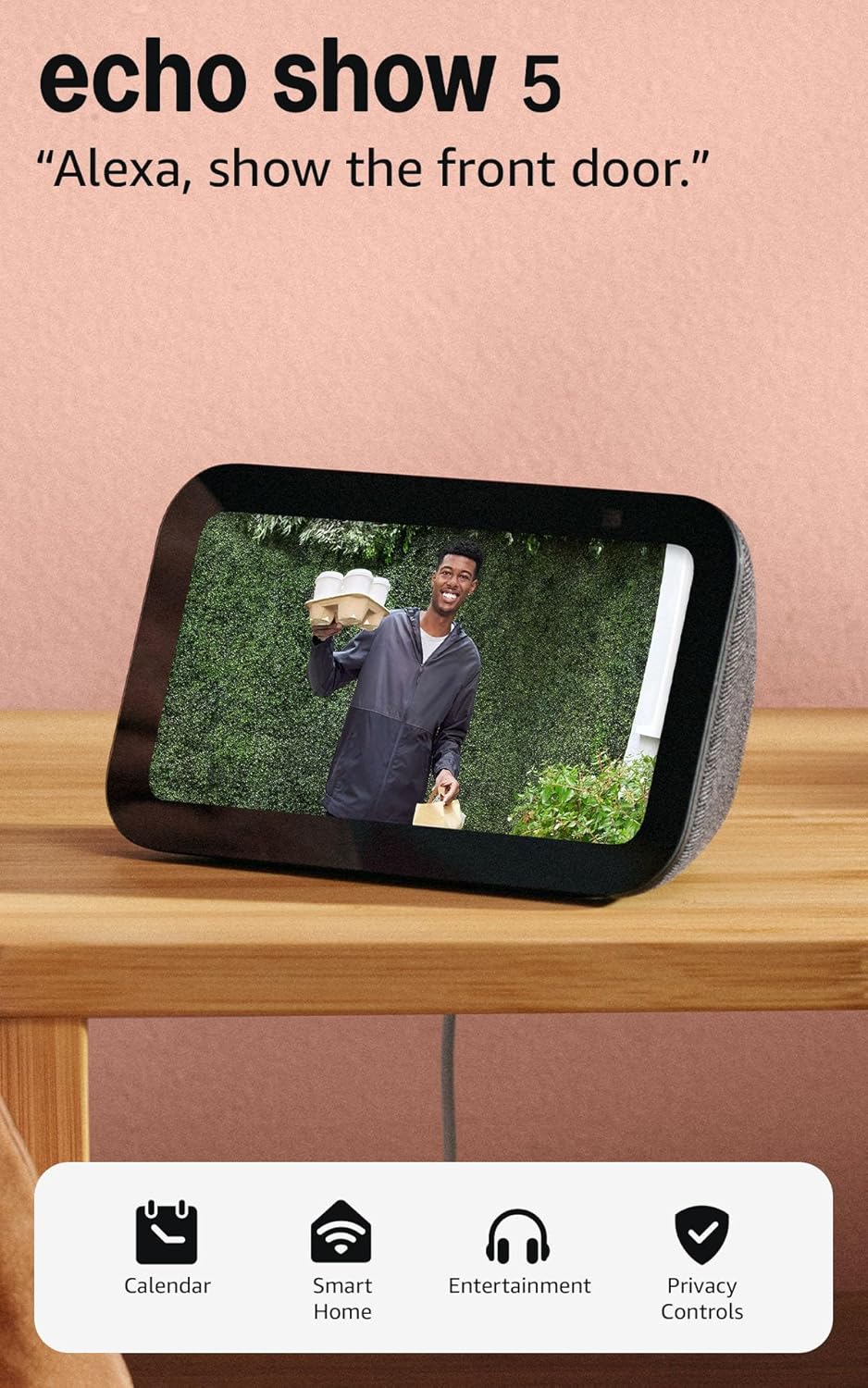 Amazon Echo Show 5 (newest model), Smart display, Designed for Alexa+, 2x the bass and cle